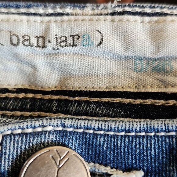 Banjara High Rise Straight Leg Cargo Jeans, Medium Blue Wash, 5/26 - Picture 5 of 7